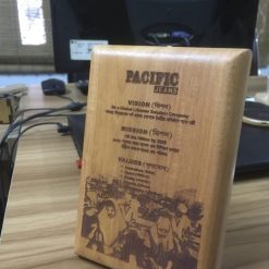 Rectangular Wooden Crest - Handcrafted Decorative Accent Piece