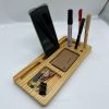 Wooden Desk Organizer with Nameplate