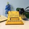 Wooden Desk Calendar with Pen Holder, Card Holder, Slip Pad