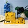 Wooden Desk Calendar with Pen Holder, Desk Clock