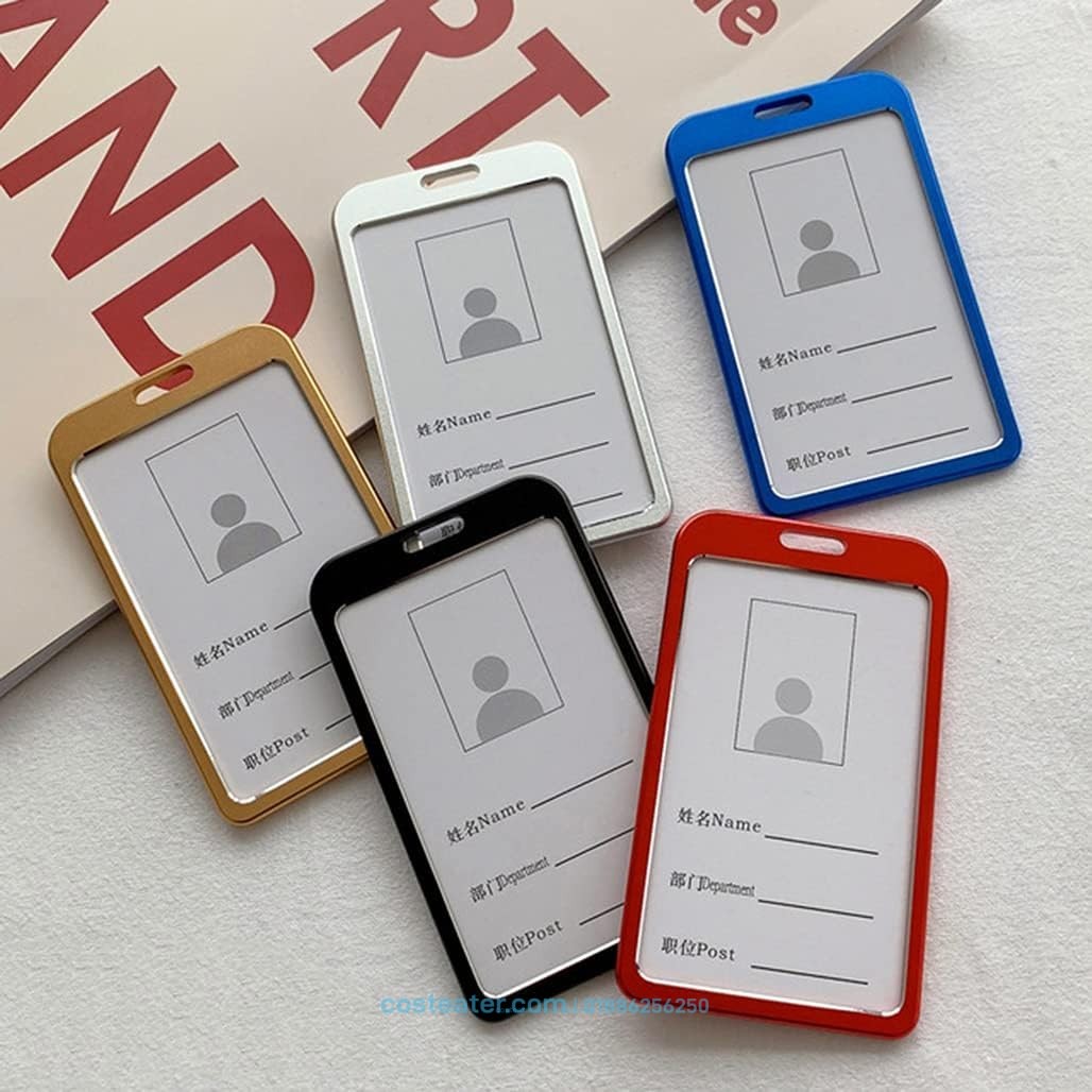 Employee Silver Metal ID Card Cover, Aluminum Metal ID Card Holder Employee Silver Metal ID Card Cover, Aluminum Metal ID Card Holder