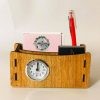 Wooden Desk Organizer – Pen Holder, Card Holder and Slip Pad