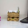 Egg Shape Wooden Desk Calendar with Pen Holder