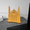 Handcrafted Wooden Ramadan Iconic Desk Clock with Pen Holder