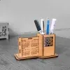 Premium Wooden Desk Calendar with Business Card & Pen Holder – Compact Desk Organizer